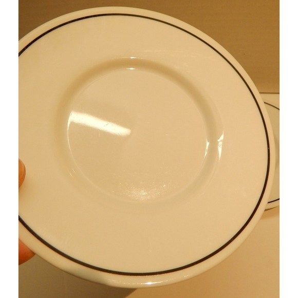 Sasaki Elements by R.W. Kitchen Saucers 6 1/4" with Black Rim Lot of 3 - Picture 2 of 6